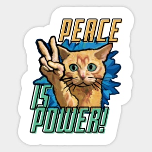 Peace Power Cat Sticker